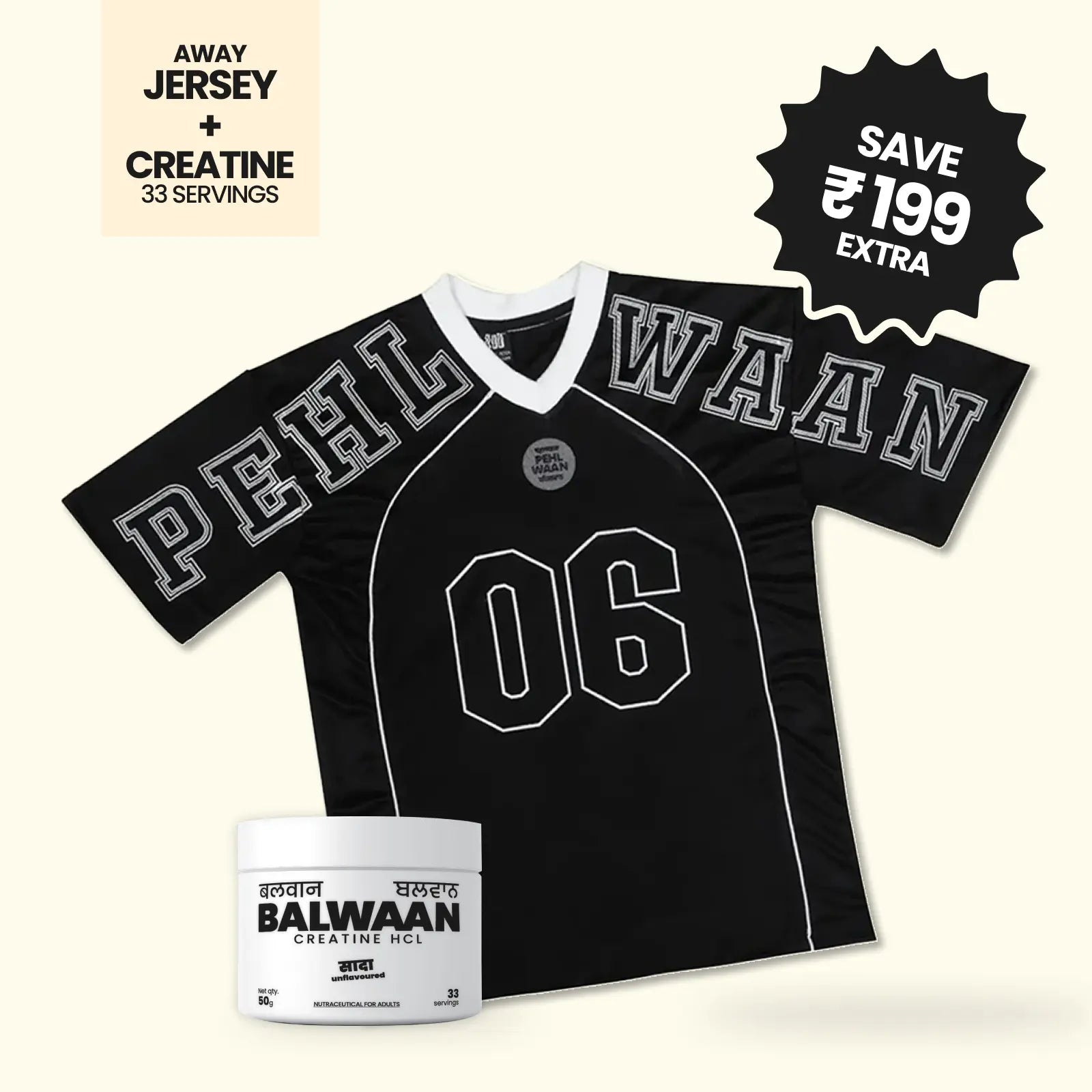 Balwaan Creatine HCl + Jersey(Black)