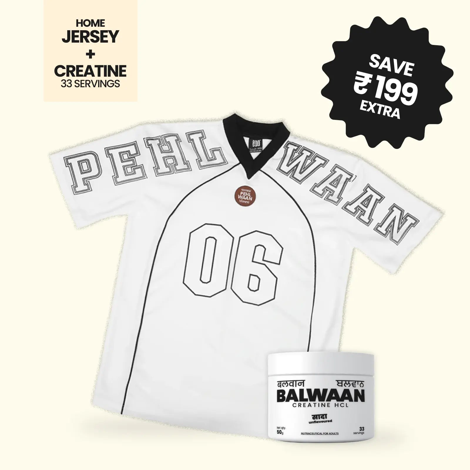 Balwaan Creatine HCl + Jersey(White)