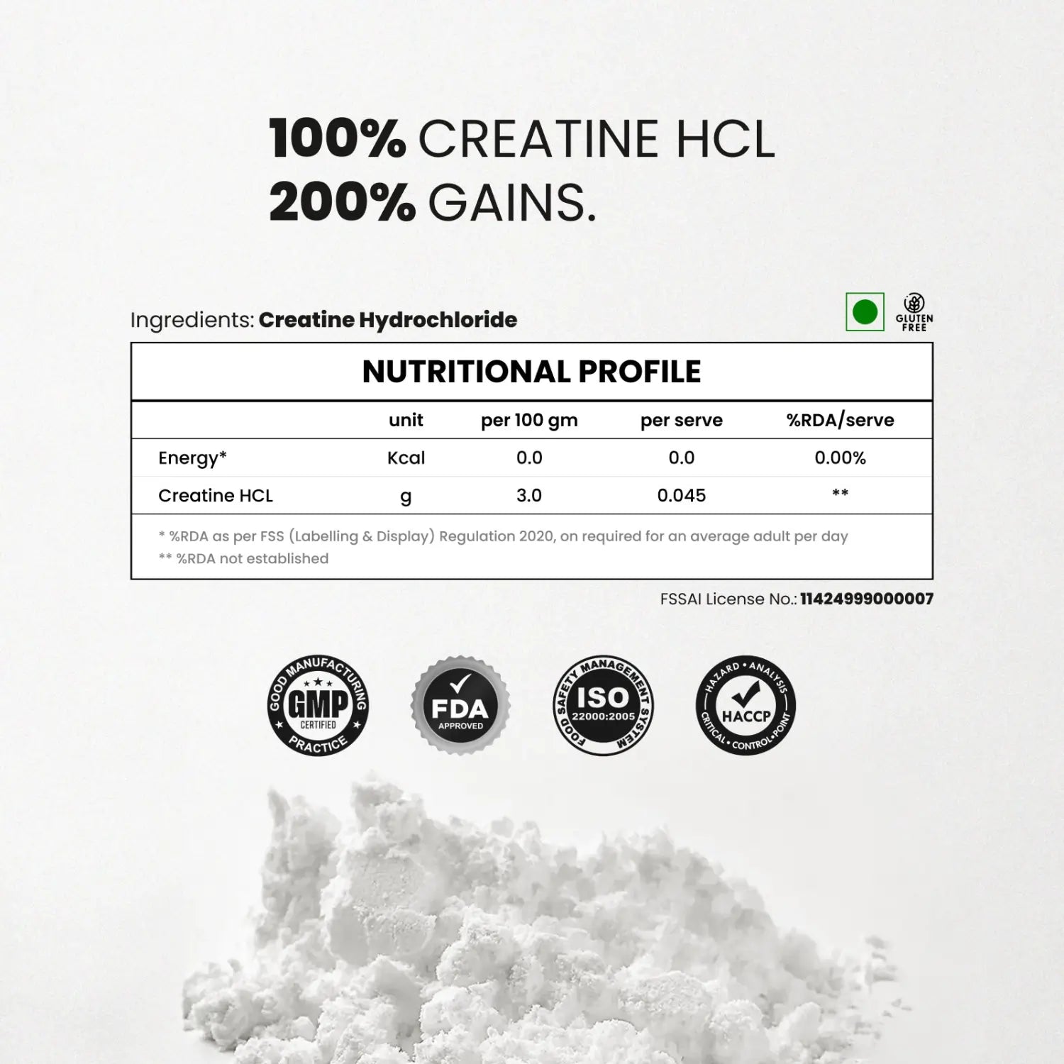 BALWAAN CREATINE HCL | 5x faster absorption than Creatine Monohydrate | No weight - gain due to water retention - Pehlwaan Nutrition