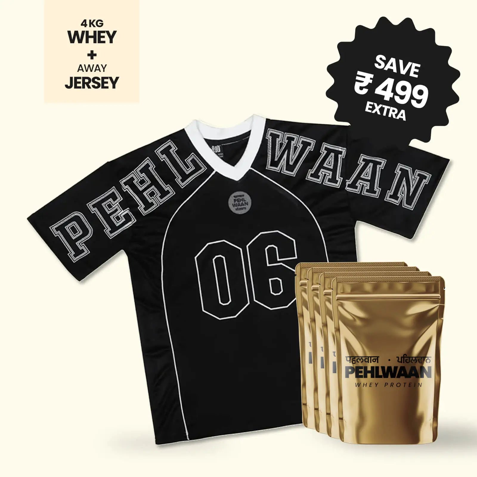 Fitness Star Combo | Pehlwaan Whey + Jersey (Black) - Pehlwaan Nutrition