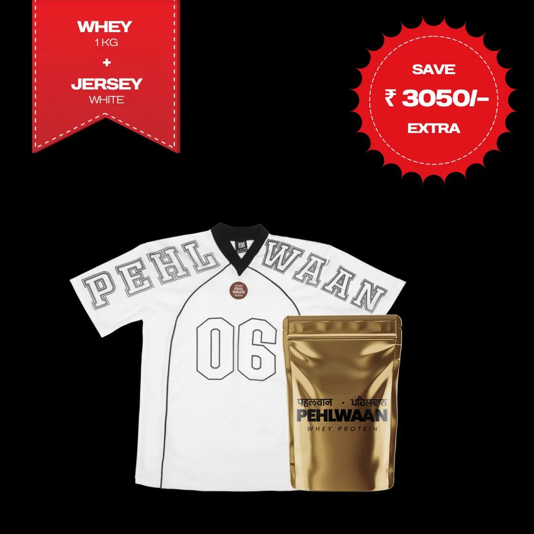 Pehlwaan Whey + Jersey (White) - Pehlwaan Nutrition